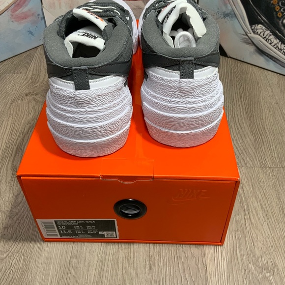 Nike x Sacai Blazer Low Iron Grey Shoes Size 10 - Picture 7 of 12